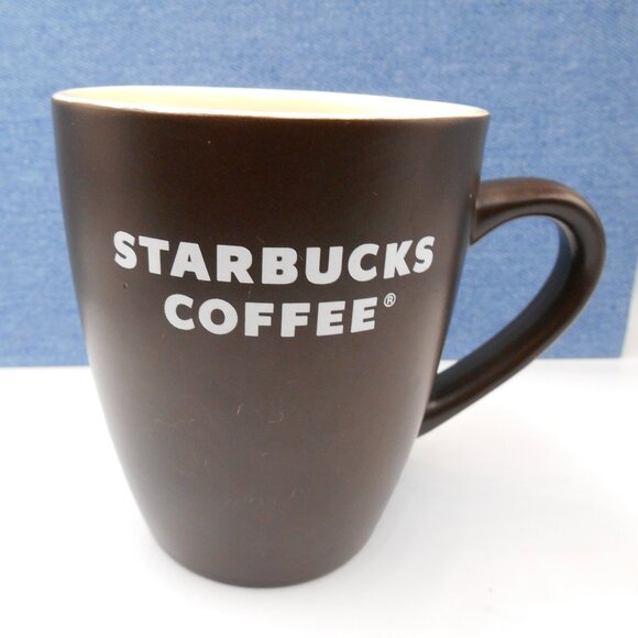 STARBUCKS BROWN AND WHITE 2008 COFFEE MUG CUP 12 FL OZ. COLLECTIBLE HOUSEWARE - Picture 3 of 8